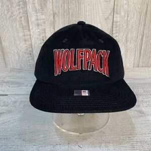 NC State Wolfpack Hat Mens Corduroy Black Red Snapback Retro New Homefield NCSU